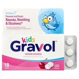 Gravol Kids Motion Sickness Children 2 Cherry 15 Mg 18 Tablets