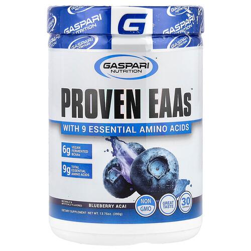 게스파리 뉴트리션 Gaspari Nutrition, 9가지 필수 아미노산이 함유된 Proven EAAs™, 블루베리 아사이, 390g(13.75oz) product image