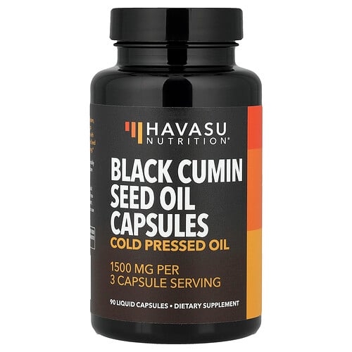 Havasu Nutrition Black Cumin Seed Oil Cold Pressed Oil 90 Liquid Capsules 500 Mg Per Capsule product image