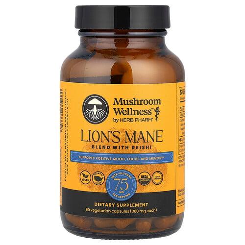 Herb Pharm Mushroom Wellness Lion S Mane Blend With Reishi 90 Vegetarian Capsules product image