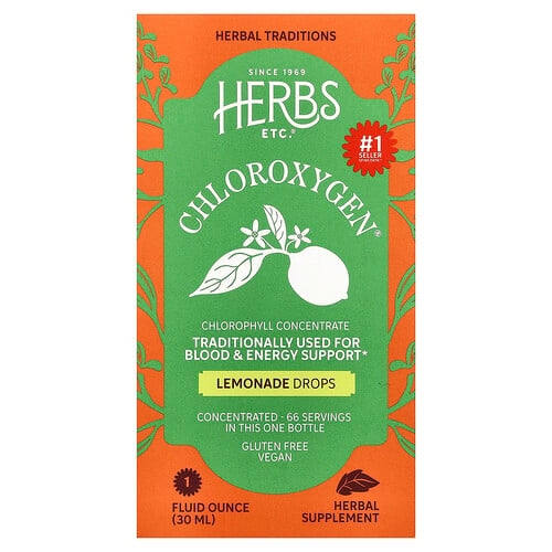 Herbs Etc Chloroxygen Drops Lemonade 1 Fl Oz 30 Ml product image