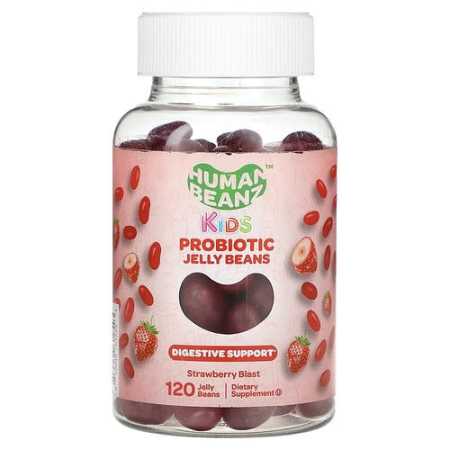 Human Beanz Kids Probiotic Jelly Beans Strawberry Blast 120 Jelly Beans 0 5 Billion Cfu Per Jelly Bean product image