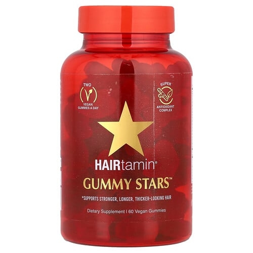 Hairtamin Gummy Stars Superfruit Medley 60 Vegan Gummies product image
