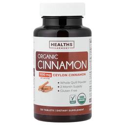 Healths Harmony Organic Ceylon Cinnamon 120 Tablets 500 Mg Per Tablet