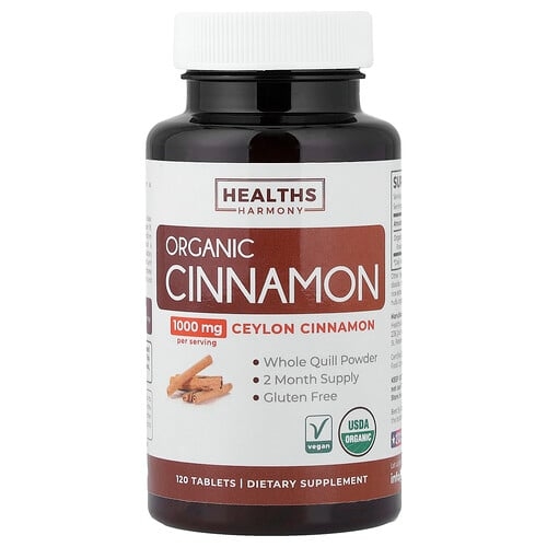 Healths Harmony Organic Ceylon Cinnamon 120 Tablets 500 Mg Per Tablet product image