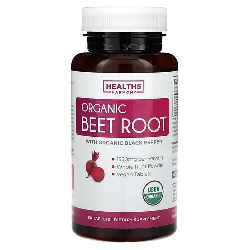 Healths Harmony Organic Beet Root With Organic Black Pepper 60 Tablets product image