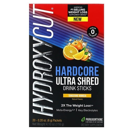 Hydroxycut Hardcore Ultra Shed Drink Sticks Tangerine Mimosa 20 Packets 0 2 Oz 6 G Each product image