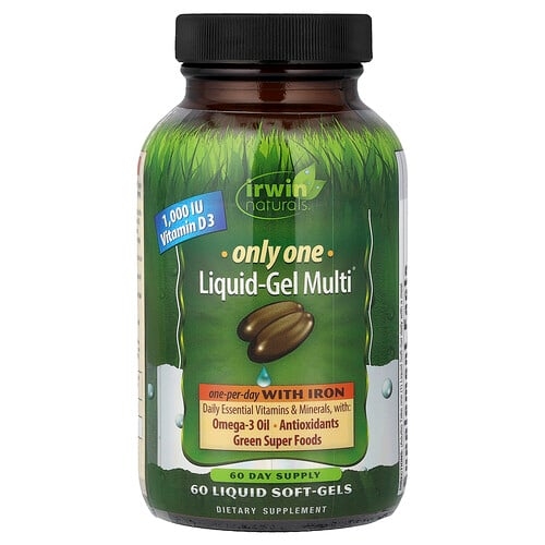 Irwin Naturals Only One Liquid Gel Multi With Iron 60 Liquid Soft Gels product image