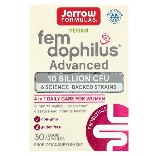 Jarrow Formulas Vegan Fem Dophilus Advanced 10 Billion Cfu 104 Mg 30 Veggie Capsules product image