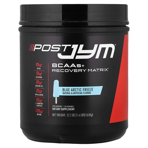 Jym Supplement Science Post Jym Bcaas Recovery Matrix Blue Artic Freeze 1 4 Lbs 630 G product image