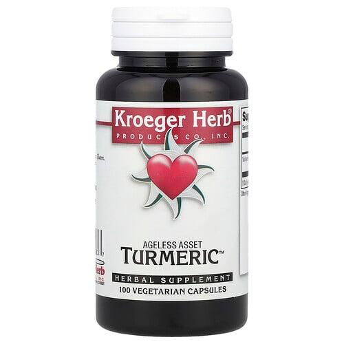 Kroeger Herb Co Ageless Asset Turmeric 100 Vegetarian Capsules 450 Mg Per Capsule product image