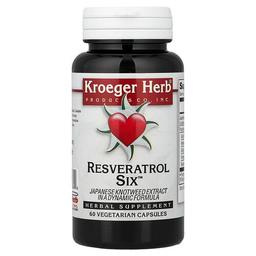 Kroeger Herb Co Resveratrol Six 60 Vegetarian Capsules