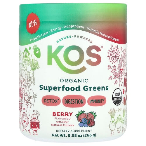 Kos Organic Superfood Greens Berry 9 38 Oz 266 G product image