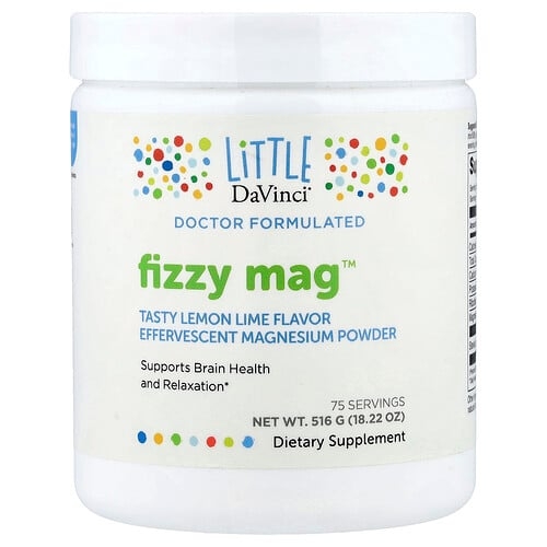 Little Davinci Fizzy Mag Effervescent Magnesium Powder Lemon Lime 18 22 Oz 516 G product image