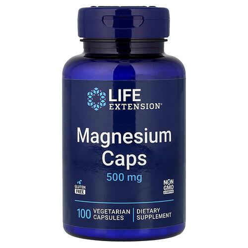Life Extension Magnesium Caps 500 Mg 100 Vegetarian Capsules product image