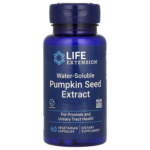 Life Extension Water Soluble Pumpkin Seed Extract 60 Vegetarian Capsules 262 Mg Per Capsule product image