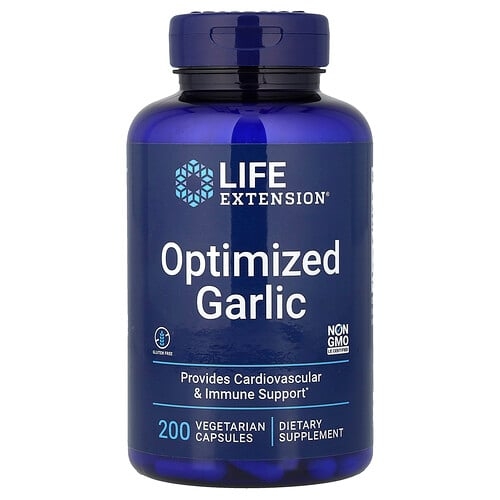 Life Extension Optimized Garlic 200 Vegetarian Capsules 600 Mg Per Capsule product image