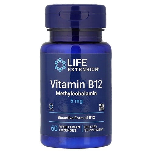 Life Extension Vitamin B12 Methylcobalamin 5 Mg 60 Vegetarian Lozenges product image