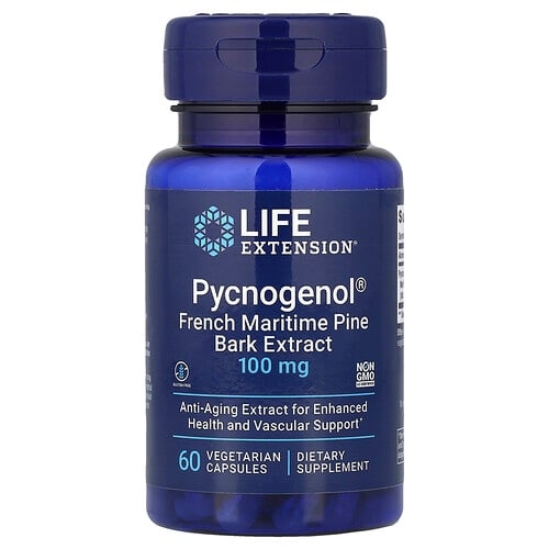 Life Extension Pycnogenol French Maritime Pine Bark Extract 100 Mg 60 Vegetarian Capsules product image
