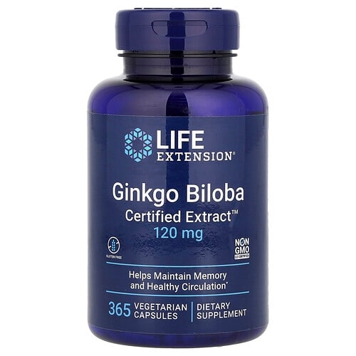 Life Extension Ginkgo Biloba 120 Mg 365 Vegetarian Capsules product image