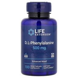 Life Extension D L Phenylalanine 500 Mg 100 Vegetarian Capsules