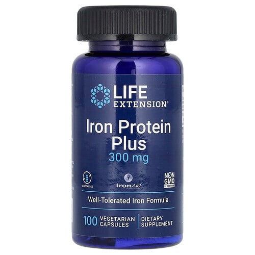 Life Extension Iron Protein Plus Ironaid 300 Mg 100 Vegetarian Capsules product image