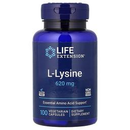 Life Extension L Lysine 620 Mg 100 Vegetarian Capsules