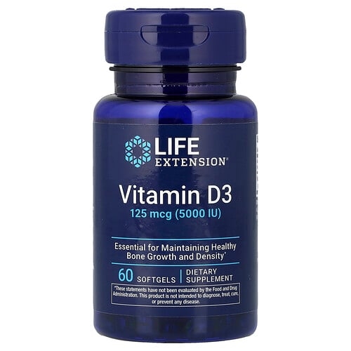 Life Extension Vitamin D3 125 Mcg 5 000 Iu 60 Softgels product image