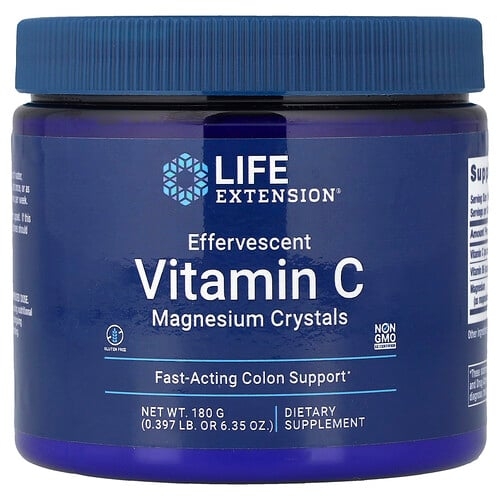Life Extension Effervescent Vitamin C Magnesium Crystals 6 35 Oz 180 G product image
