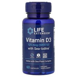 Life Extension Vitamin D3 With Sea Iodine 60 Capsules