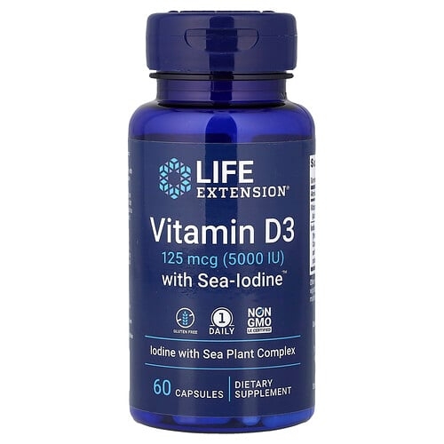 Life Extension Vitamin D3 With Sea Iodine 60 Capsules product image