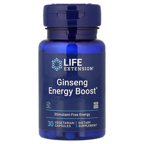 Life Extension Ginseng Energy Boost 30 Vegetarian Capsules 200 Mg Per Capsule product image