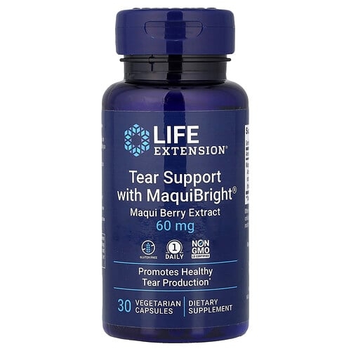 Life Extension Tear Support With Maquibright Maqui Berry Extract 60 Mg 30 Vegetarian Capsules product image