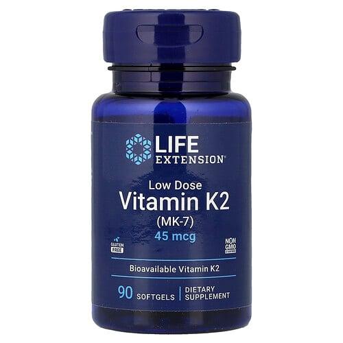 Life Extension Low Dose Vitamin K2 Mk 7 45 Mcg 90 Softgels product image
