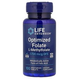 Life Extension Optimized Folate 1 700 Mcg Dfe 100 Vegetarian Tablets