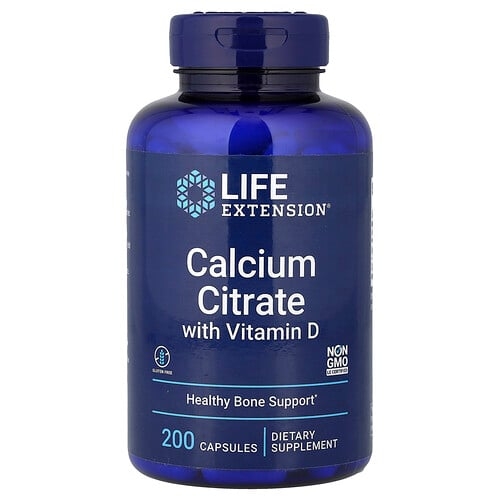 Life Extension Calcium Citrate With Vitamin D 200 Capsules product image