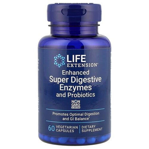 Life Extension Enhanced Super Digestive Enzymes And Probiotics 60 Vegetarian Capsules product image