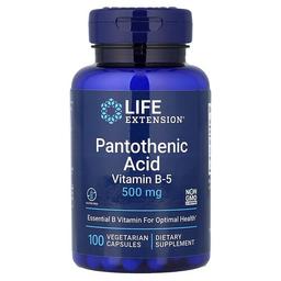 Life Extension Pantothenic Acid Vitamin B 5 500 Mg 100 Vegetarian Capsules