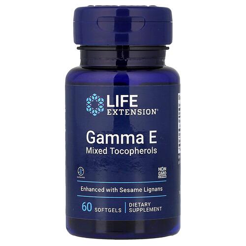 Life Extension Gamma E Mixed Tocopherols 60 Softgels product image