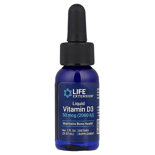 Life Extension Liquid Vitamin D3 50 Mcg 2 000 Iu 1 Fl Oz 29 57 Ml product image