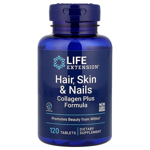 Life Extension Hair Skin Nails Collagen Plus Formula 120 Tablets product image