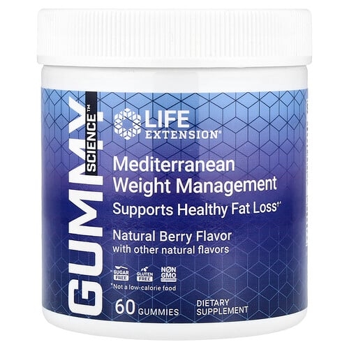 Life Extension Gummy Science Mediterranean Weight Management Natural Berry 60 Gummies product image