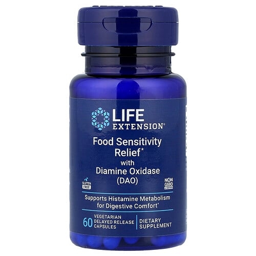 Life Extension Food Sensitivity Relief With Diamine Oxidase Dao 60 Vegetarian Delayed Release Capsules 4 3 Mg Per Capsule product image