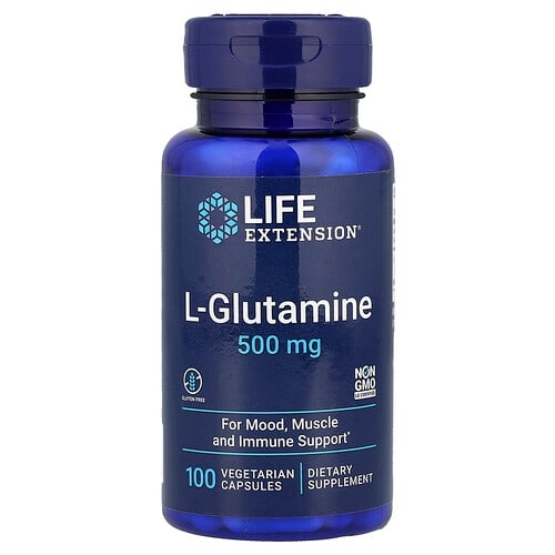 Life Extension L Glutamine 500 Mg 100 Vegetarian Capsules product image