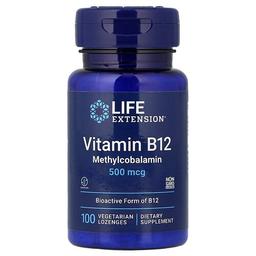 Life Extension Vitamin B12 Methylcobalamin 500 Mcg 100 Vegetarian Lozenges