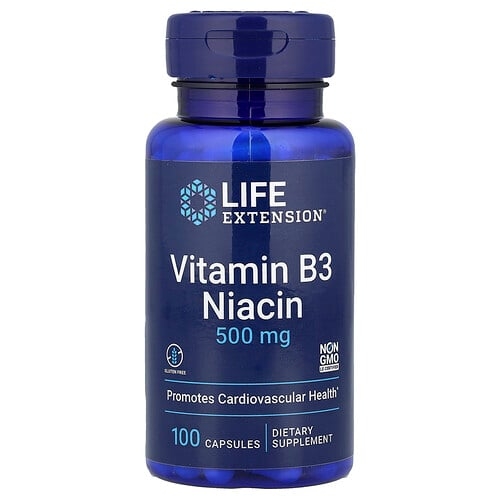 Life Extension Vitamin B3 Niacin 500 Mg 100 Capsules product image