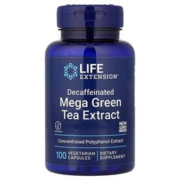 Life Extension Mega Green Tea Extract Decaffeinated 100 Vegetarian Capsules 725 Mg Per Capsule