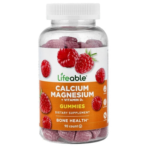 Lifeable Calcium Magnesium Vitamin D3 Gummies Raspberry 90 Gummies product image