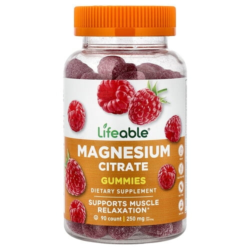 Lifeable Magnesium Citrate Gummies Raspberry 90 Gummies 83 3 Mg Per Gummy product image