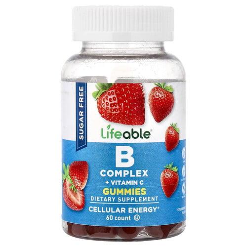 Lifeable B Complex Vitamin C Gummies Sugar Free Strawberry 60 Gummies product image